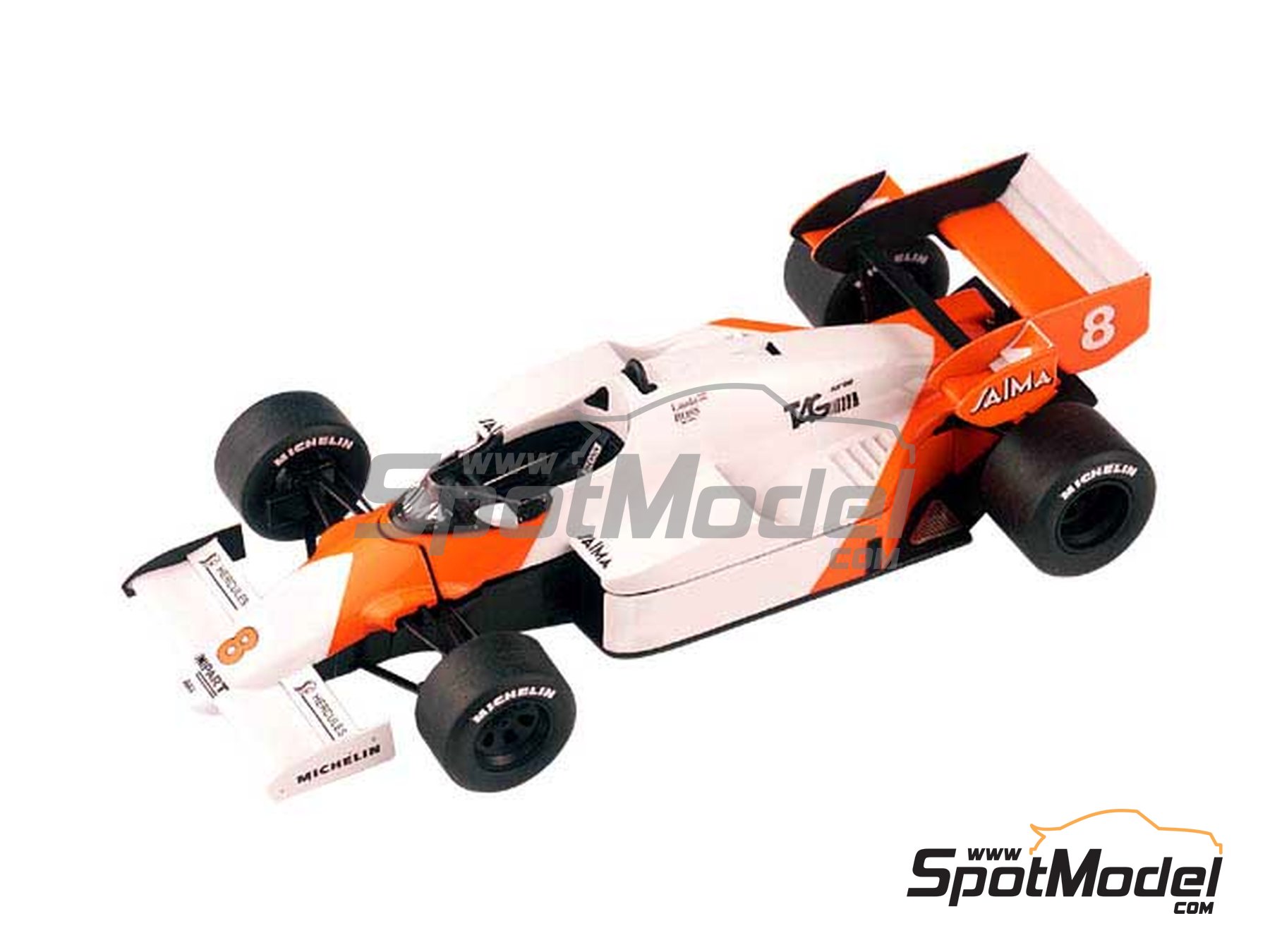 McLaren TAG Porsche MP4/2 McLaren Racing Limited Team sponsored by Marlboro  - British Formula 1 Grand Prix 1984. Marking / livery in 1/43 scale manufa